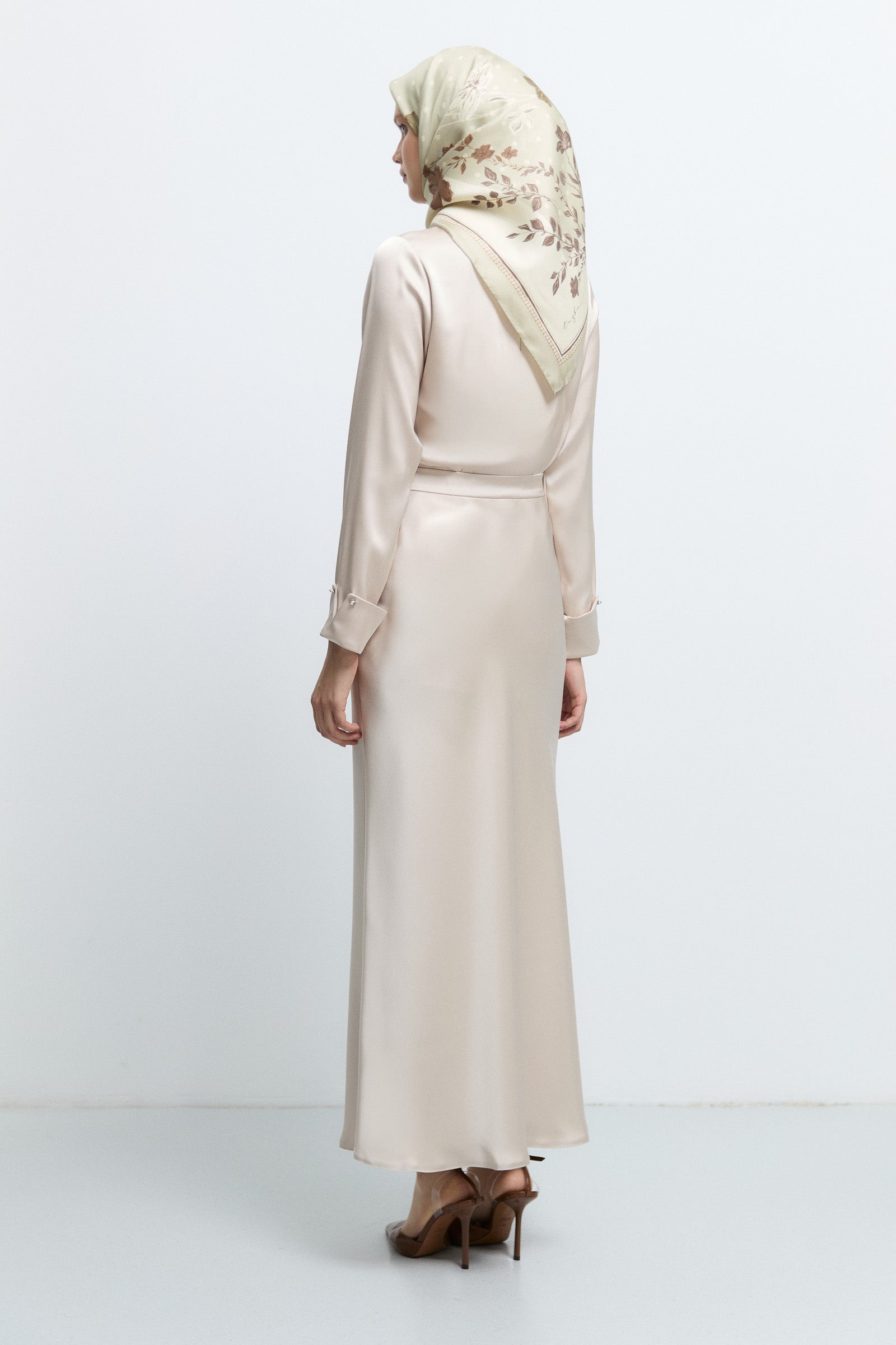 A-Line Ruffle Hem Skirt - Beige – TUĞBA