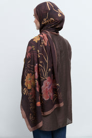Lalin Viskon Karışımlı Natural Şal - Kahve TUĞBA
