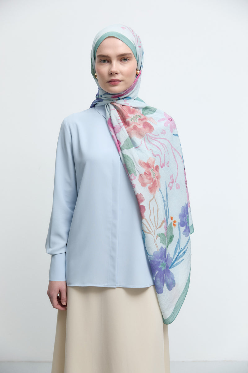 Lalin Natural Şal - Su Yeşili TUĞBA