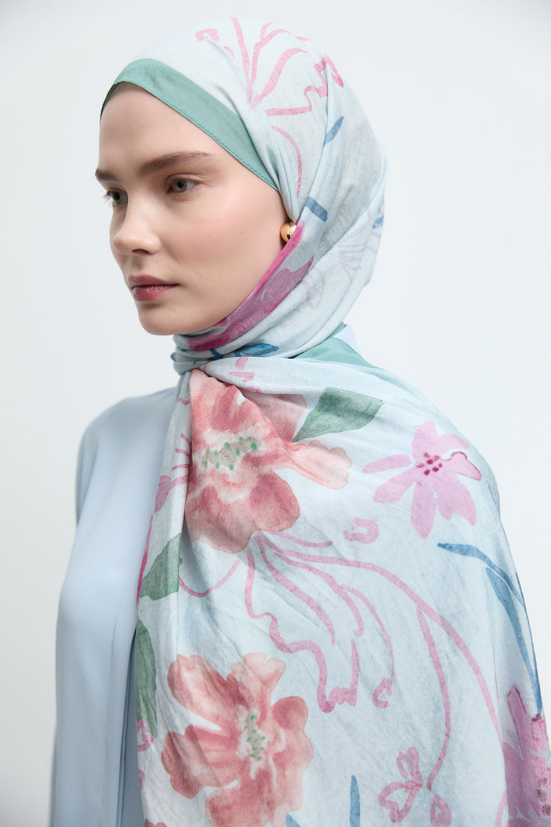 Lalin Natural Şal - Su Yeşili TUĞBA