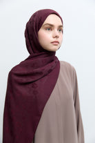 Bera Natural Jakar Şal - Bordo TUĞBA