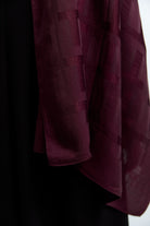Tuğba Monogram Natural Jakar Şal - Bordo TUĞBA