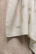 Tuğba Monogram Natural Jakar Şal - Taş TUĞBA