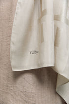 Tuğba Monogram Natural Jakar Şal - Taş TUĞBA