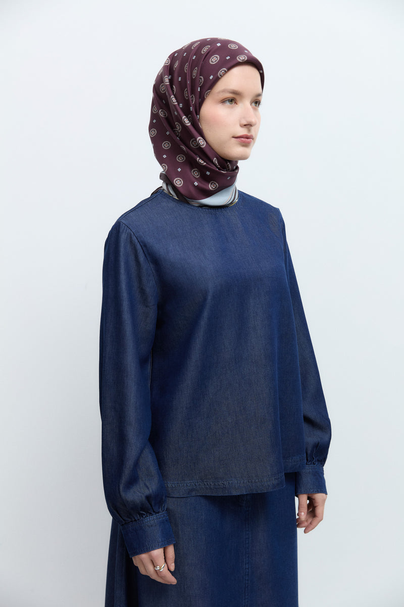 %100 Lyocell Denim Takım - İndigo TUĞBA