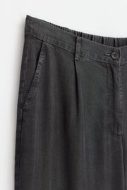 100% Lyocell Pleated Trousers - Grey