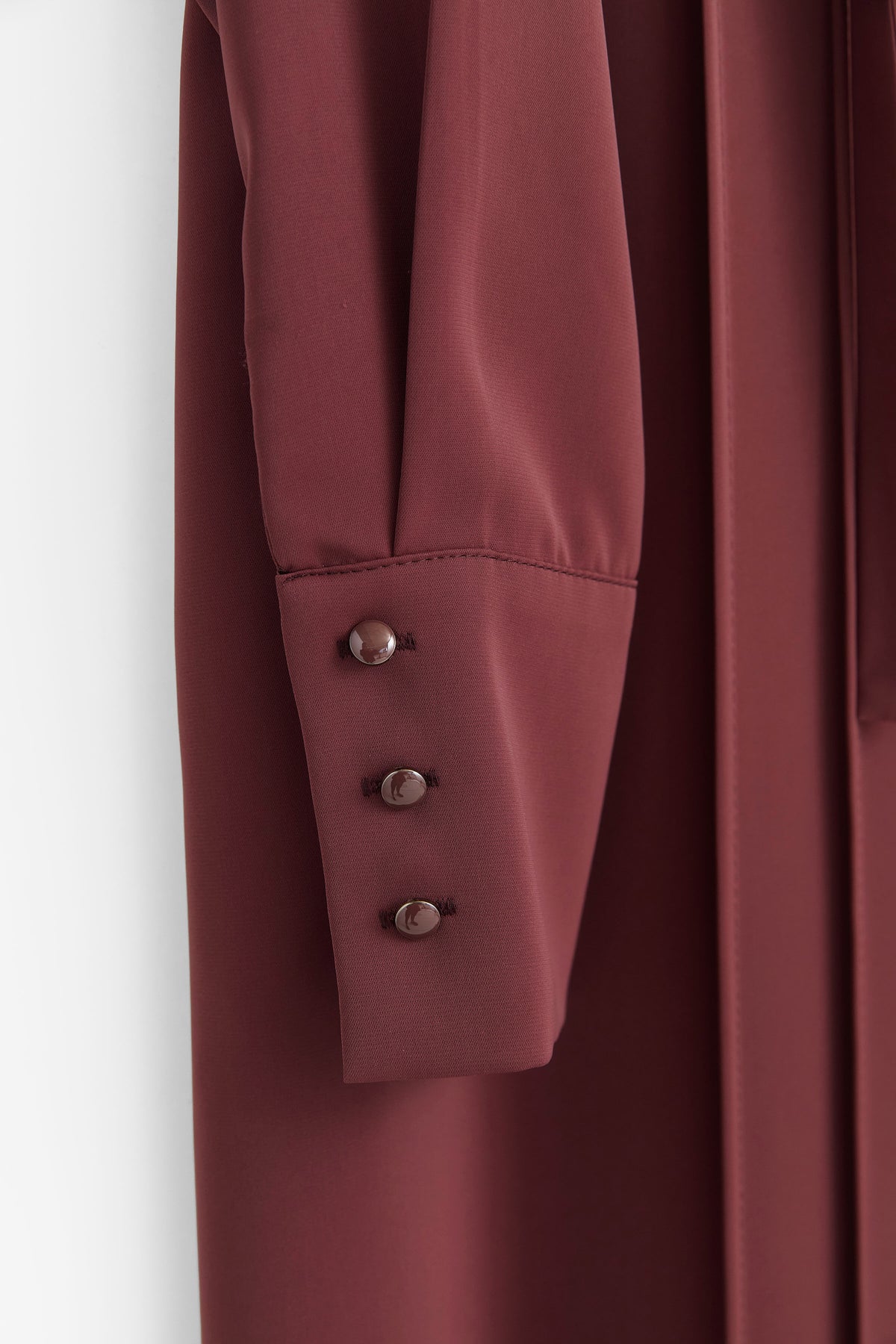 Shirt Collar Loose Fit Abaya - Plum