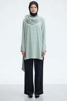 Şal Detaylı Broşlu Tunik - Mint TUĞBA