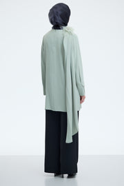 Şal Detaylı Broşlu Tunik - Mint TUĞBA