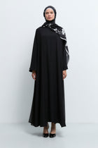 Asimetrik Kesim Kaftan Takım - Siyah TUĞBA