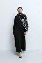 Asimetrik Kesim Kaftan Takım - Siyah TUĞBA