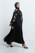 Asimetrik Kesim Kaftan Takım - Siyah TUĞBA