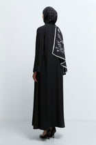 Asimetrik Kesim Kaftan Takım - Siyah TUĞBA