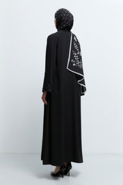 Asimetrik Kesim Kaftan Takım - Siyah TUĞBA