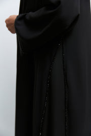 Asimetrik Kesim Kaftan Takım - Siyah TUĞBA