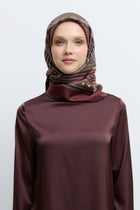 Seren %100 Twill İpek Eşarp - Bordo TUĞBA