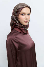 Seren %100 Twill İpek Eşarp - Bordo TUĞBA