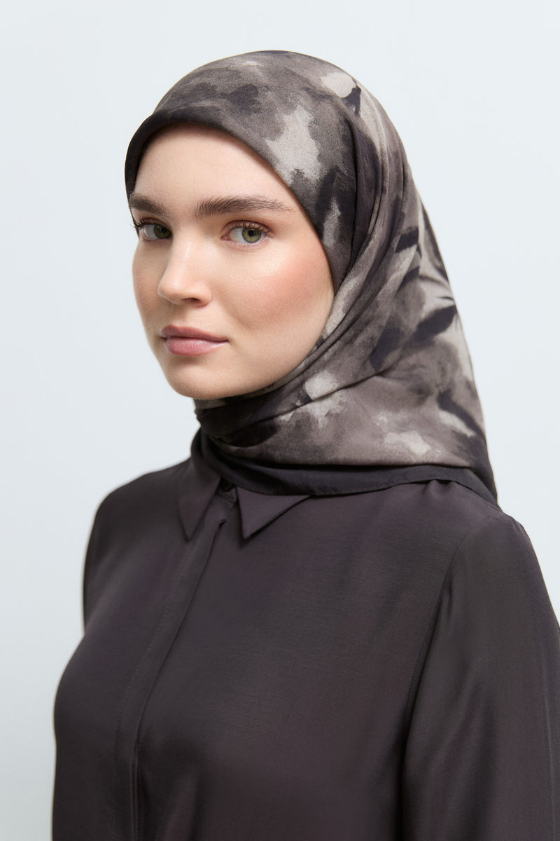 Hare Viskon Karışım Natural Eşarp - Kahve TUĞBA