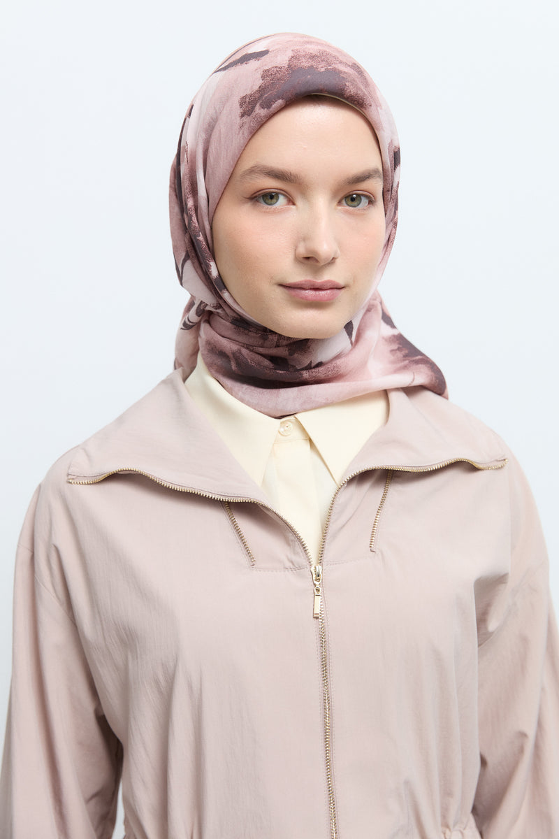 Hare Viskon Karışım Natural Eşarp - Pudra TUĞBA