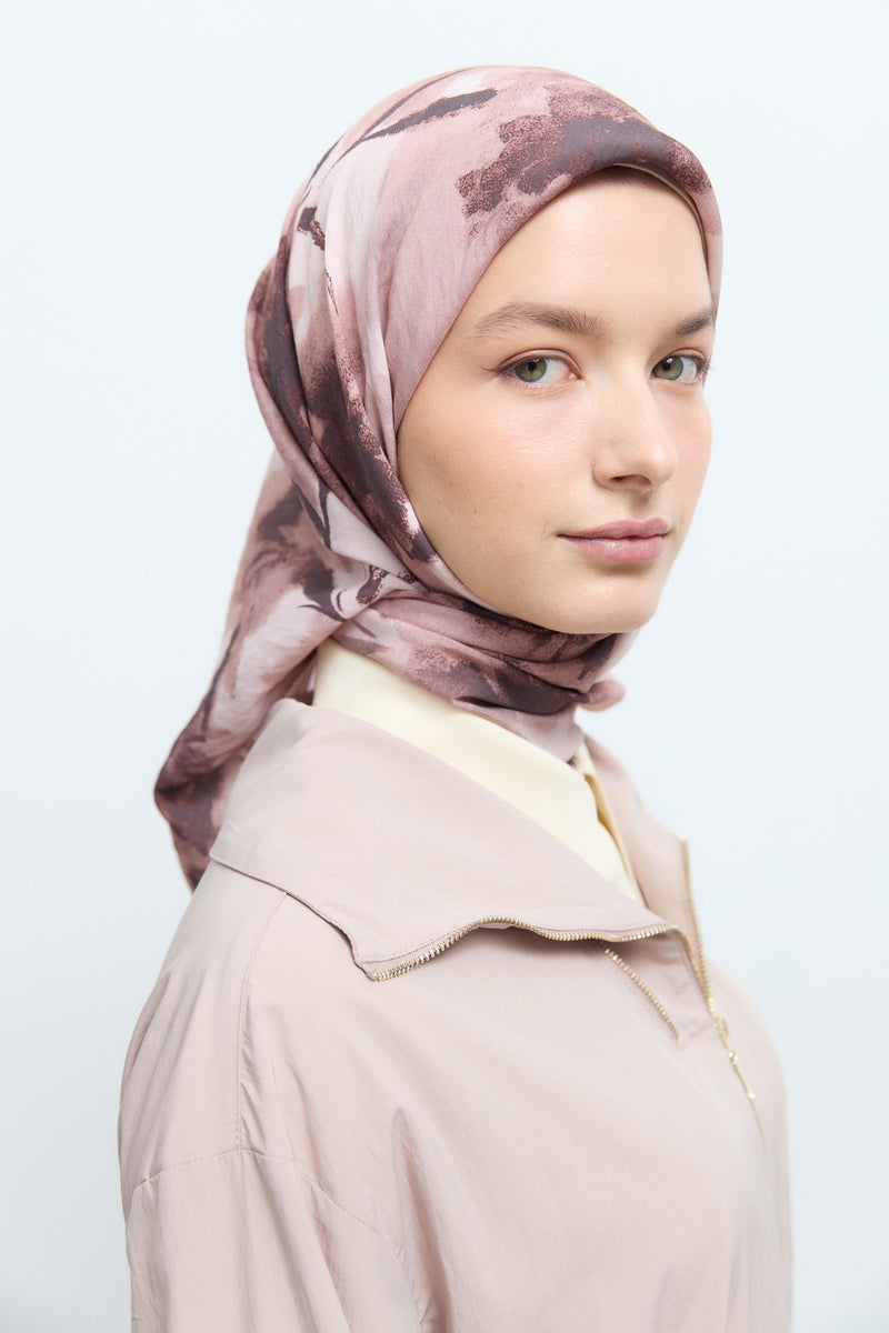 Hare Viskon Karışım Natural Eşarp - Pudra TUĞBA