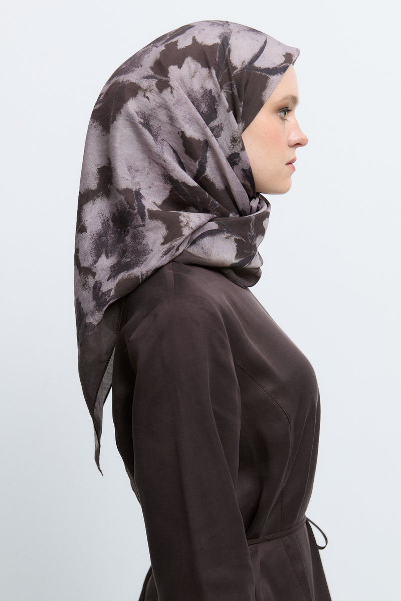 Hare Viskon Karışım Natural Eşarp - Lila TUĞBA