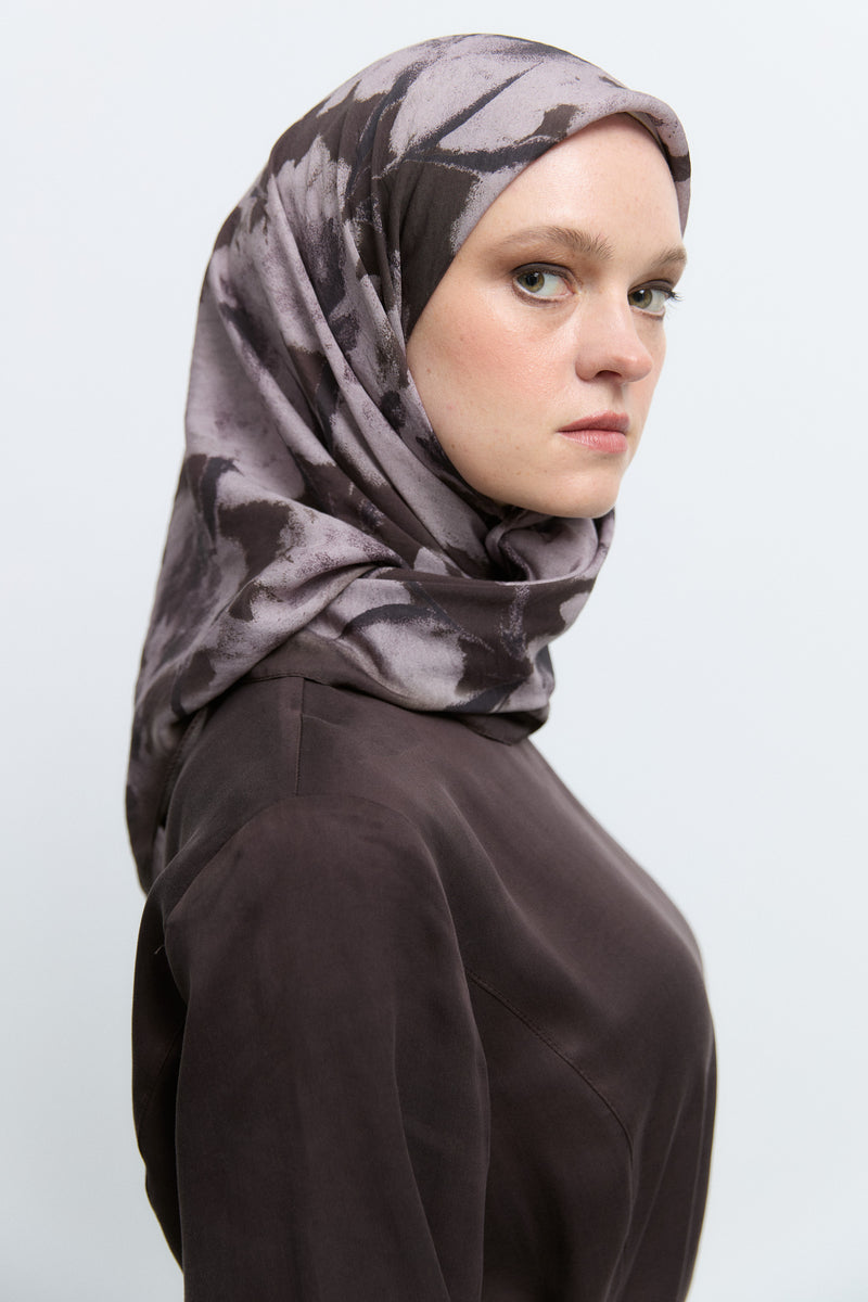 Hare Viskon Karışım Natural Eşarp - Lila TUĞBA