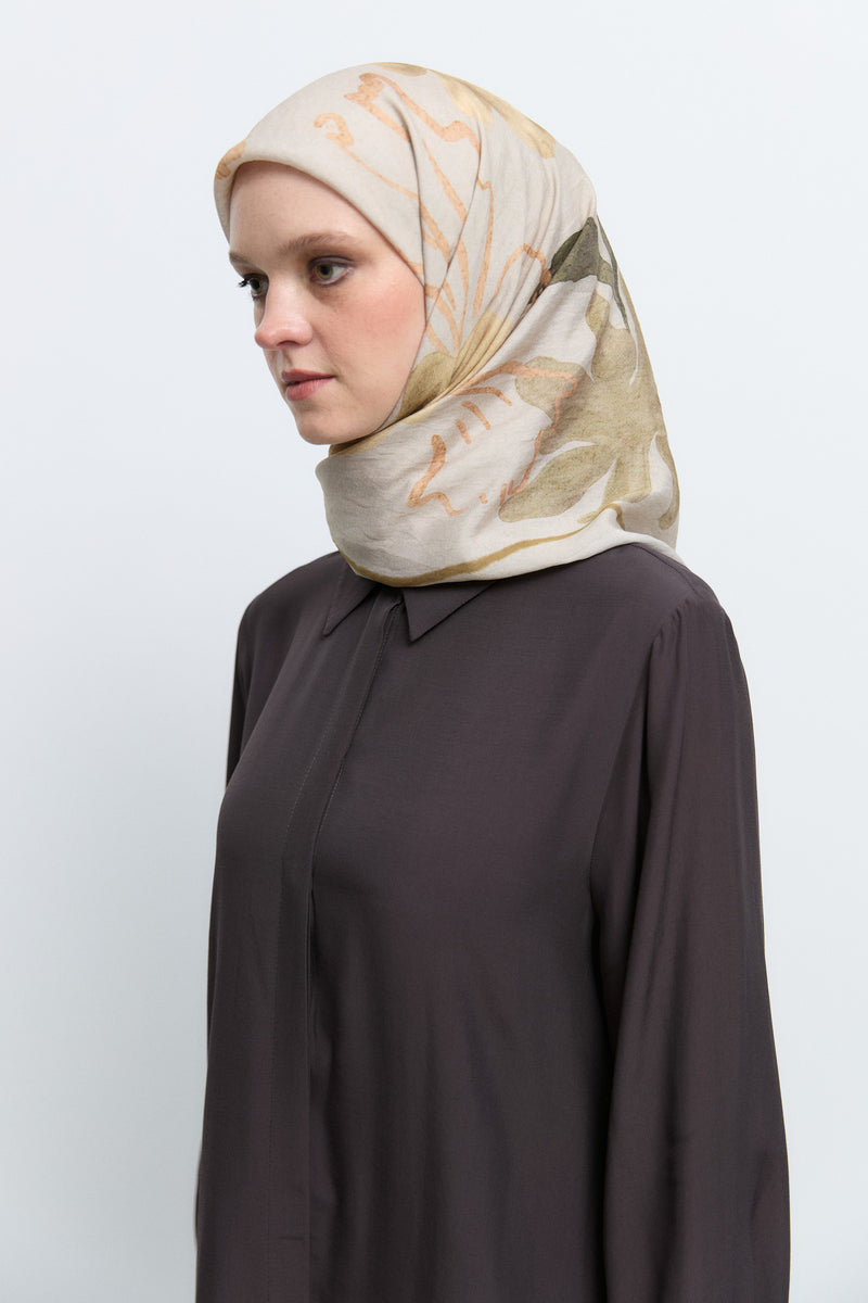 Lalin Viskon Karışımlı Natural Eşarp - Taş TUĞBA