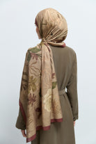 Lalin Viskon Karışımlı Natural Şal - Toprak TUĞBA