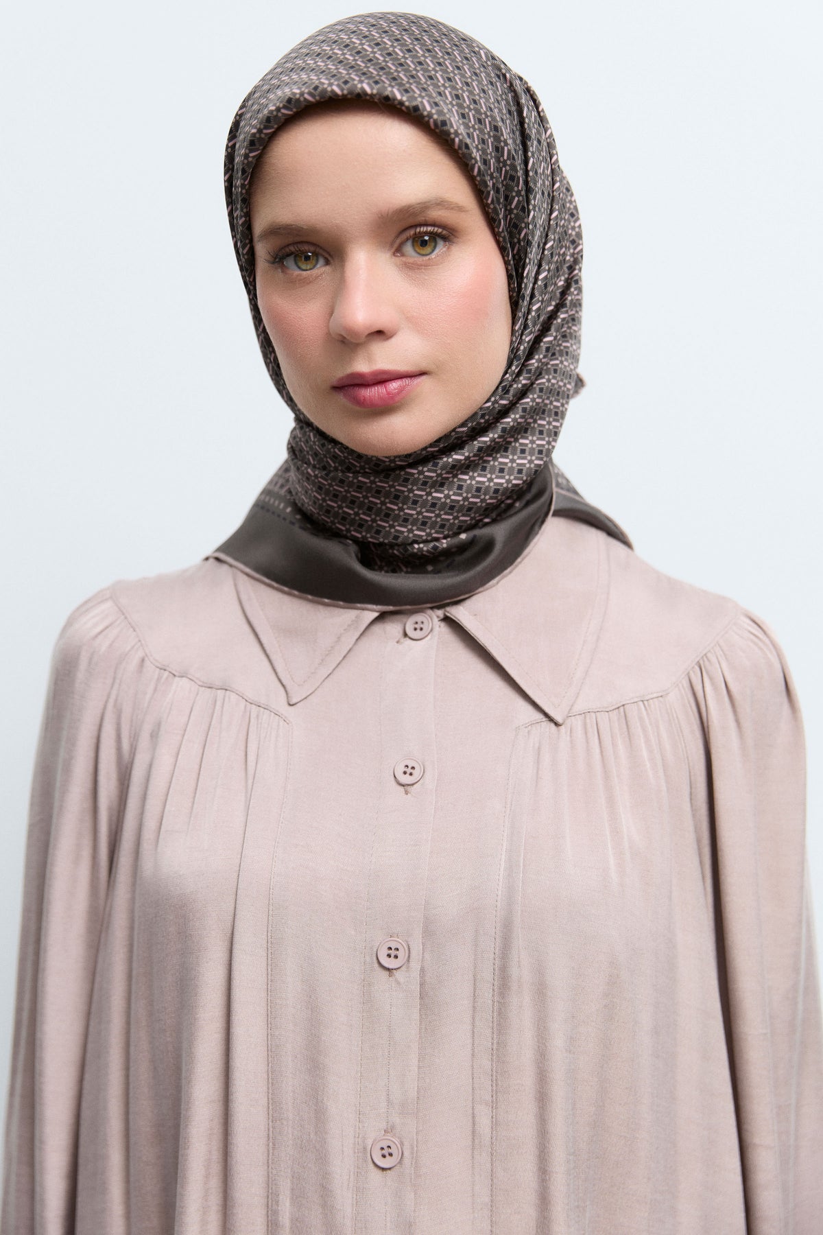 Arya %100 İpek Eşarp - Kahve