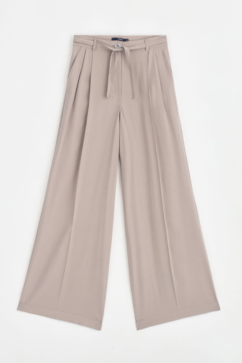 Modal Karışım Rahat Kalıp Pantolon - Vizon