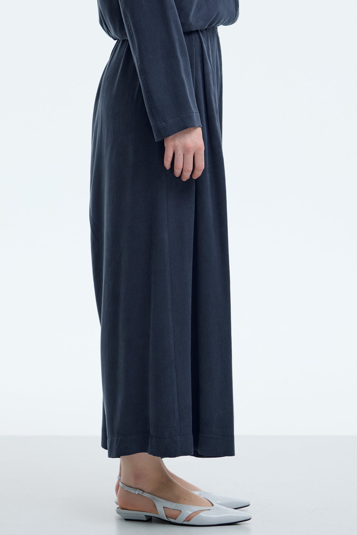 100% Lyocell Harem-Look Trousers - Navy