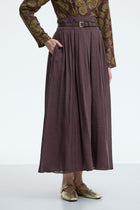 Modal Blend Flared Skirt - Coffee