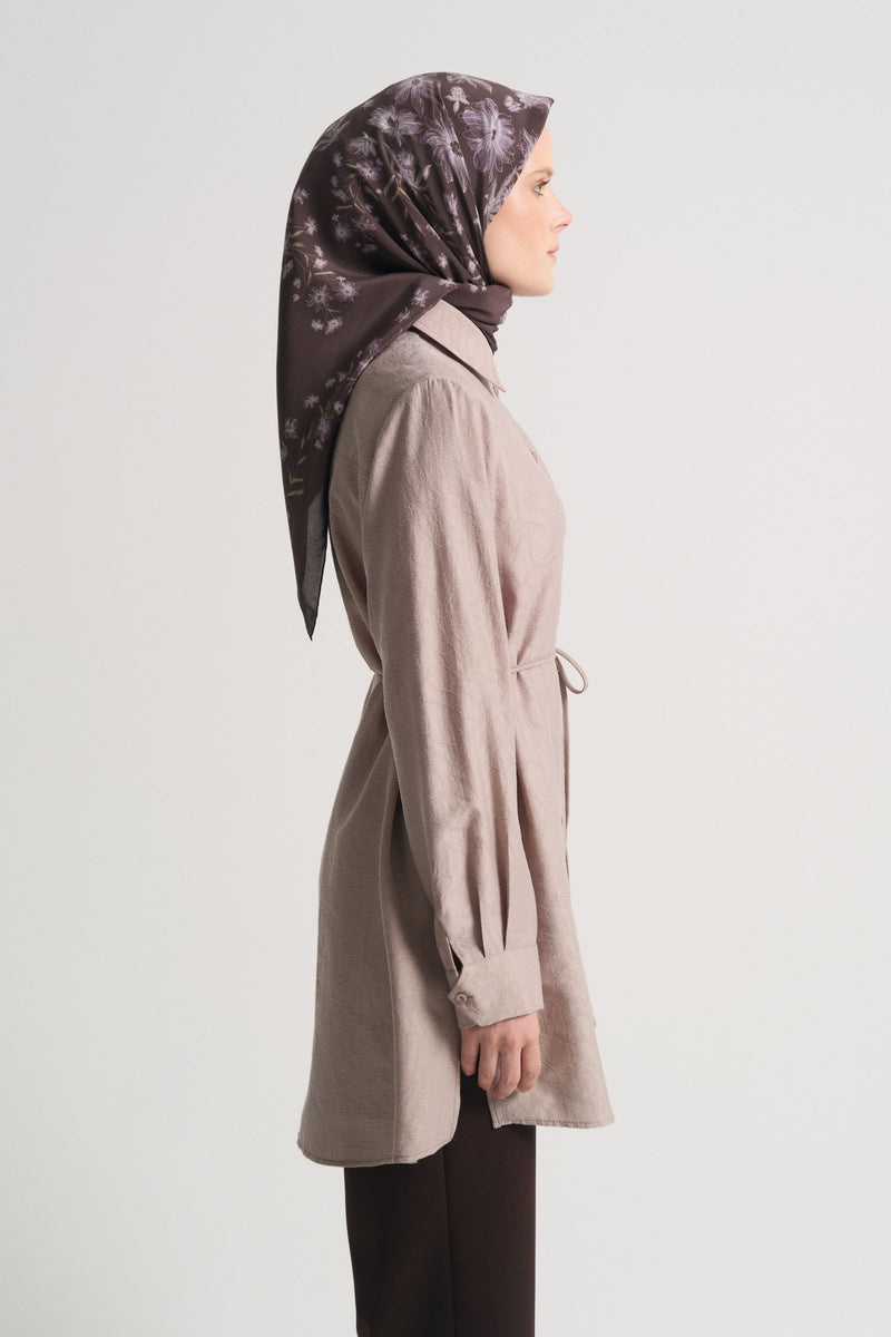 Lyocell Blend Tunic with Belt - Mink