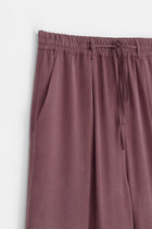 %100 Lyocell Yan Cepli Rahat Pantolon - Bordo TUĞBA