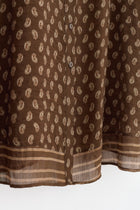 Viscose Blend Shirt Collar Patterned Tunic - Coffee