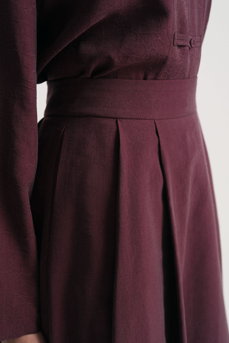 Modal Blend Ruffled Skirt - Plum