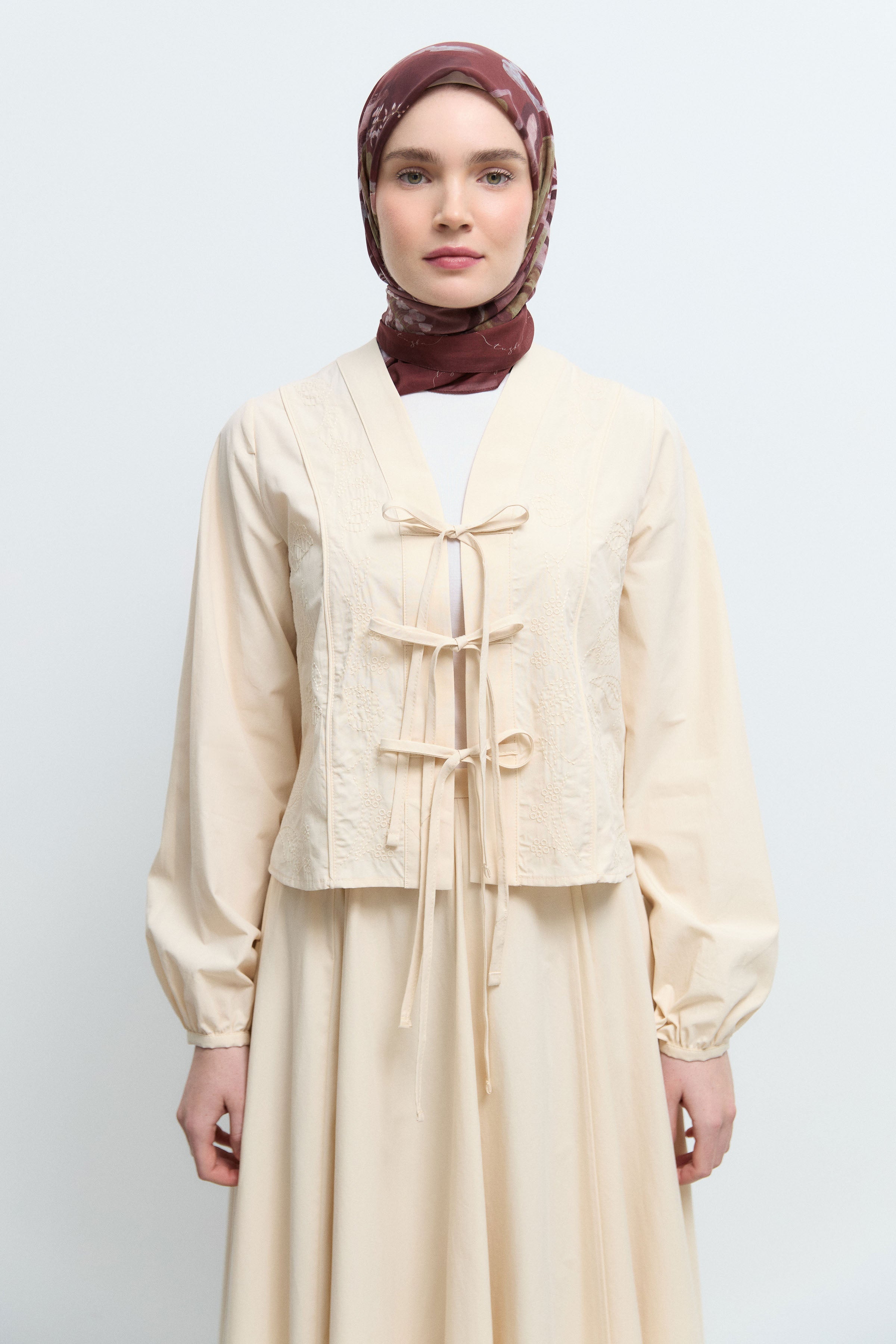 100 Pamuk Bağlamalı Kimono - Vanilya – TUĞBA