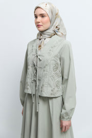 %100 Pamuk Bağlamalı Kimono  - Mint TUĞBA