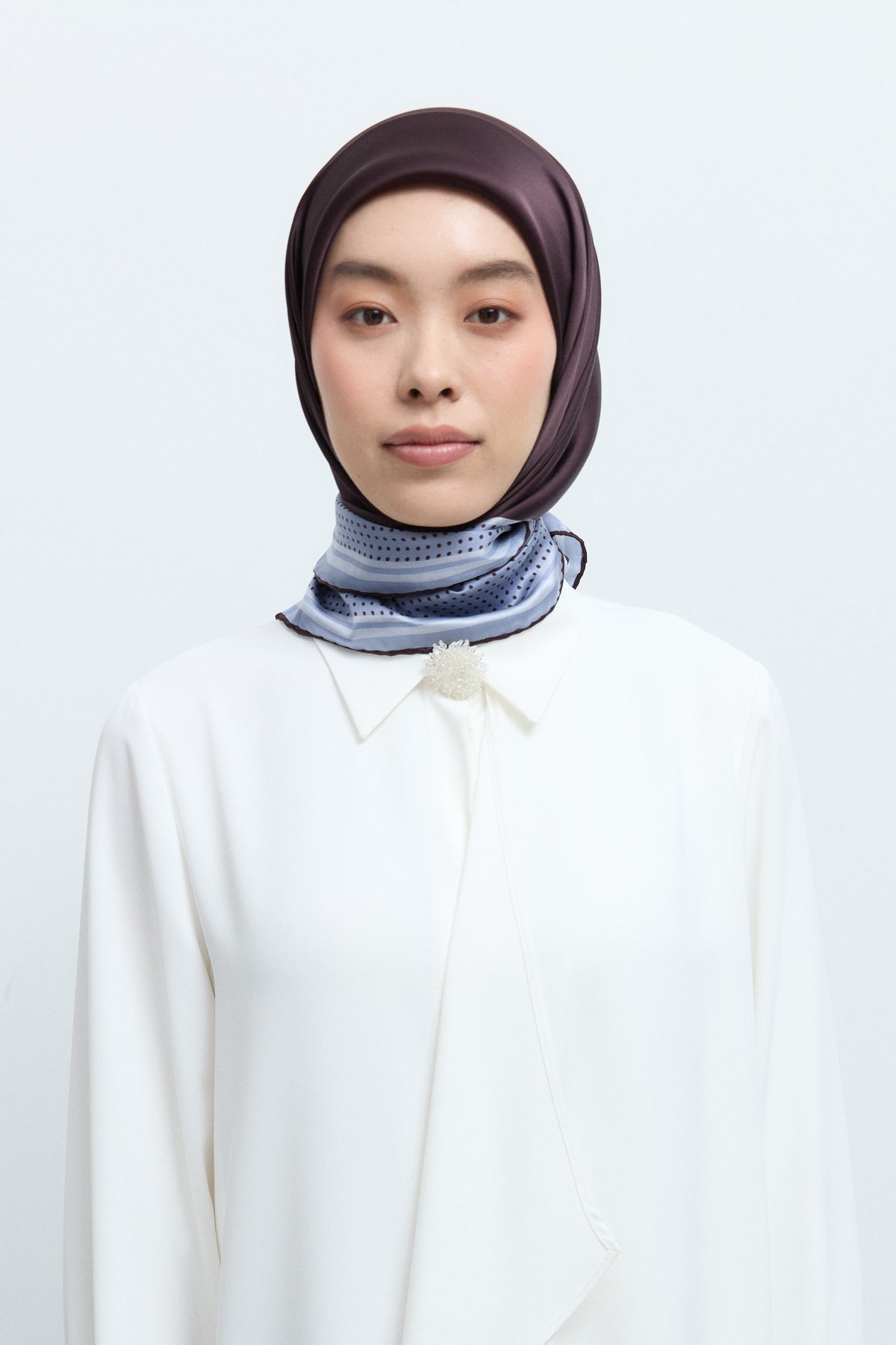 Mina %100 Sura İpek Eşarp - Mürdüm