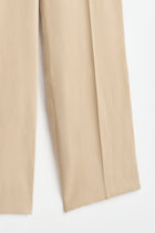 Lyocell Blend Half Elasticated Trousers - Beige