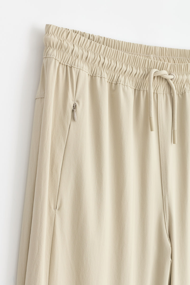 Elastic Waist Trousers - Beige
