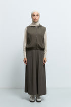 Kapüşonlu Yelek - Haki TUĞBA
