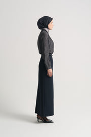 Kemerli Kalem Etek - Lacivert