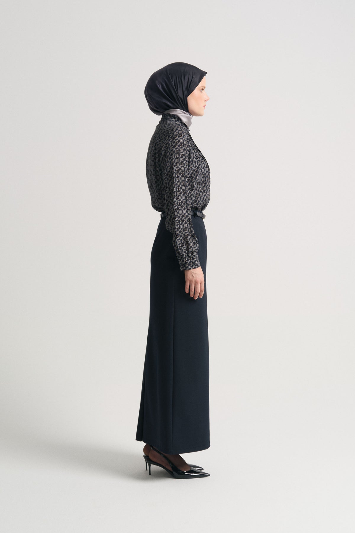 Kemerli Kalem Etek - Lacivert