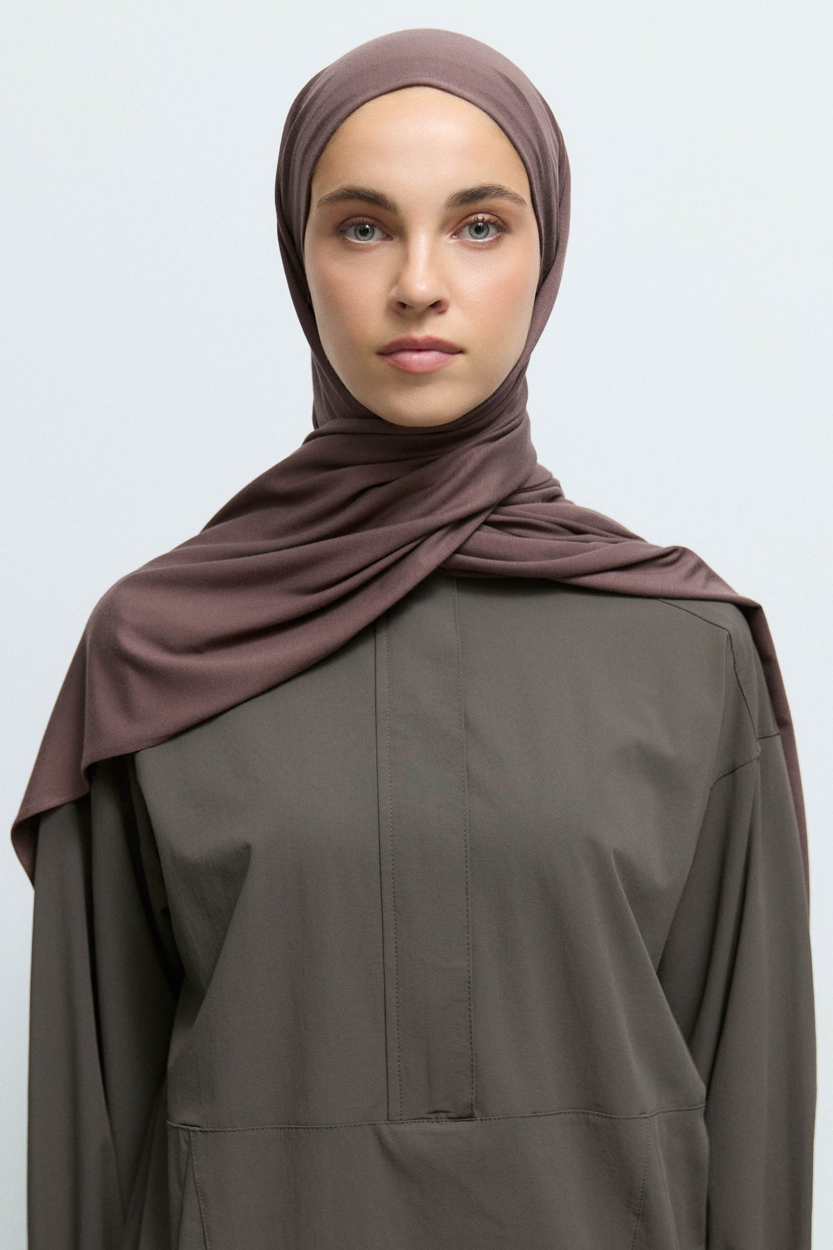 Bambu Karışım Natural Şal - Kahve TUĞBA