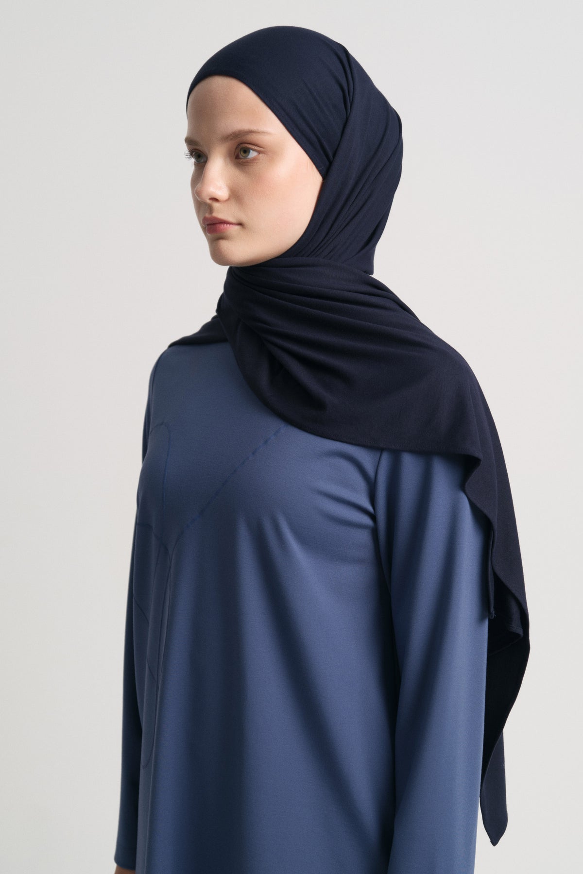 Bambu Karışım Natural Şal - Lacivert