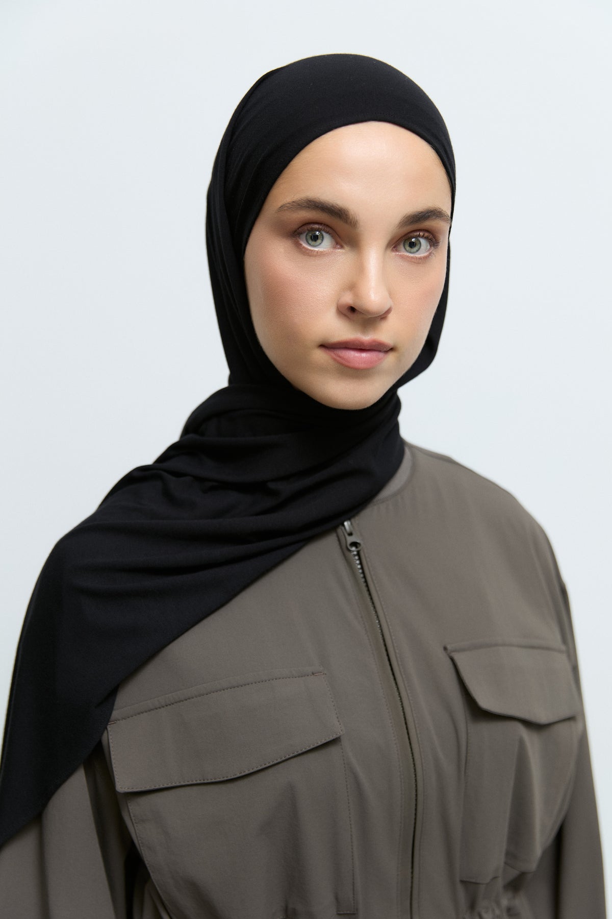 Bambu Karışım Natural Şal - Siyah TUĞBA
