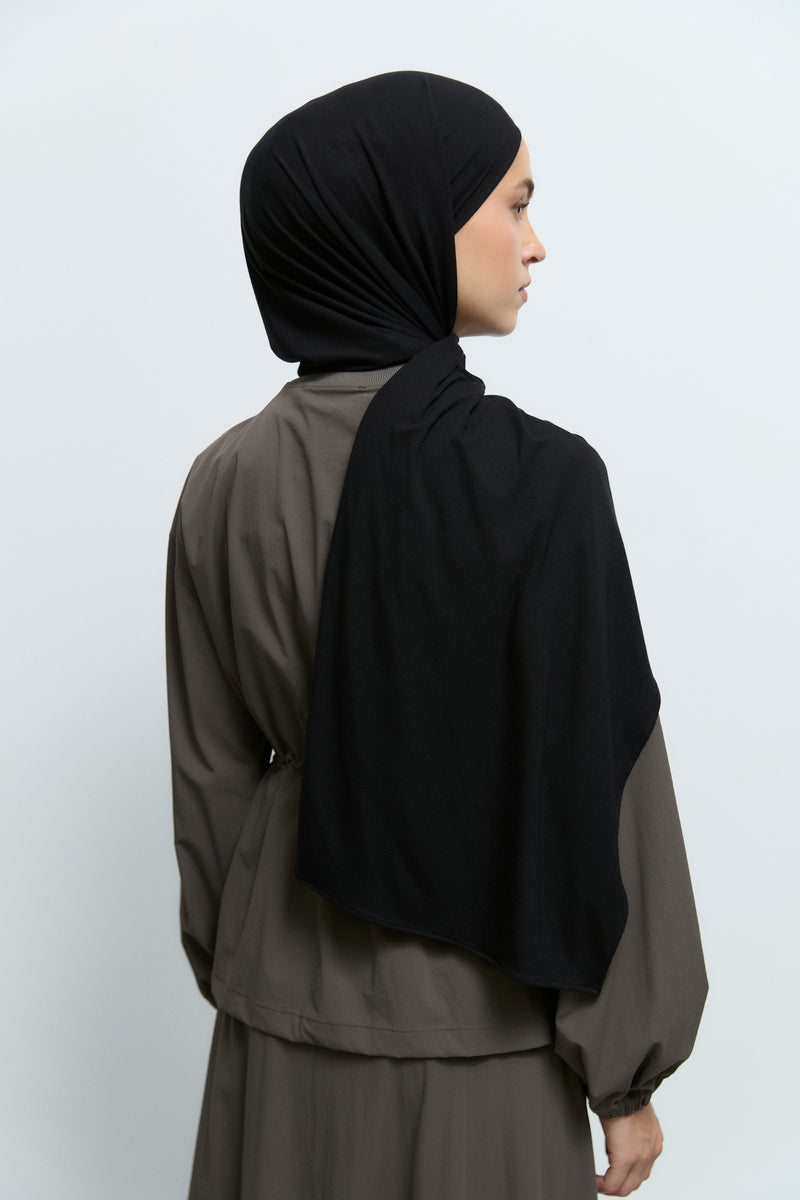 Bambu Karışım Natural Şal - Siyah TUĞBA