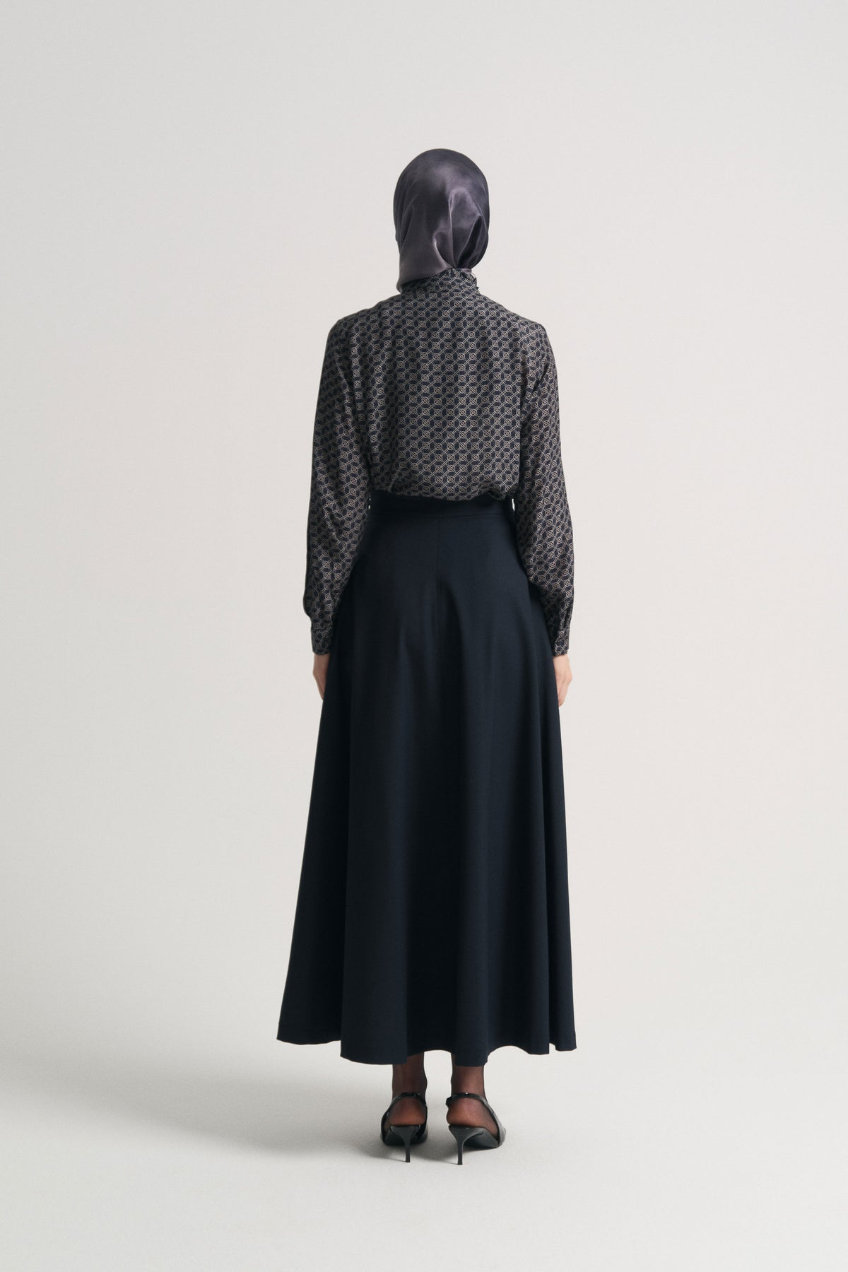 Flounce Comfort Skirt - Navy Blue