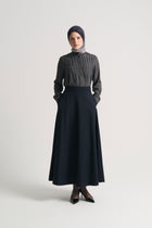 Flounce Comfort Skirt - Navy Blue